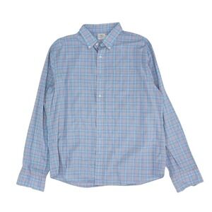 Faherty Mens Blue Plaid‎ Button Down Long Sleeve Casual Shirt XL